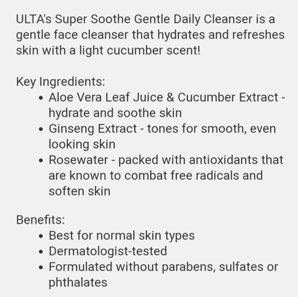 ⚪️ $3 ADD ON ⚪️ ULTA BEAUTY SUPER SOOTHE GENTLE CLEANSER - Picture 2 of 6